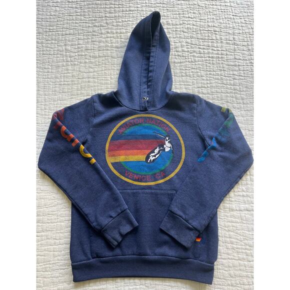 Aviator Nation Girls Blue Hoodie Size 14 - Picture 2 of 4